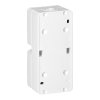 Povrchová dvojzásuvka 2x2P+E, s krytom, zvislá, IP44, SMART, biela