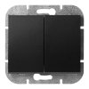 Zapustený dvojtlačidlový vypínač Onyx, 10A, 250V, WP-2O, čierny