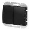 Zapustený dvojtlačidlový vypínač Onyx, 10A, 250V, WP-2O, čierny