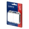 Zapustený dvojtlačidlový vypínač Onyx, 10A, 250V, WP-2O, biely