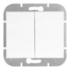 Zapustený dvojtlačidlový vypínač Onyx, 10A, 250V, WP-2O, biely