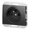Zásuvka zapustená jednonásobná 2P+E Onyx, 16A, 250V, PT-16O, čierna