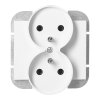 Dvojzásuvka na povrchovú montáž 2x2P+E Onyx, 16A, 250V, PT-6OR, biela