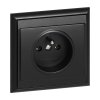 Zápustná jednonásobná zásuvka 2P+E Luna, 16A, 250V, PT-16L, čierna