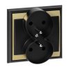 Zapustená dvojzásuvka 2x2P+E Luna, 16A, 250V, PT-6LR, čierna/zlatá