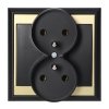 Zapustená dvojzásuvka 2x2P+E Luna, 16A, 250V, PT-6LR, čierna/zlatá