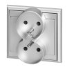 Dvojitá zapustená zásuvka 2x2P+E Luna, 16A, 250V, PT-6LR, strieborná