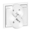 Zapustená dvojitá zásuvka 2x2P+E Luna, 16A, 250V, PT-6LR, biela