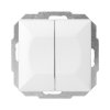 Zapustený dvojitý trojcestný spínač Pearl, 10A, 250V, WP-2/5P, biely