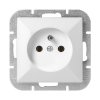 Zapustená jednonásobná zásuvka 2P+E Pearl, 16A, 250V, PT-16P, biela