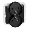 Dvojitá zásuvka do steny 2x2P+E Pearl, 16A, 250V, PT-6 PR, čierna