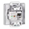 Jedna zásuvka typu F + Jedna zásuvka tel-komp. RJ-45 Cat6 Perla, TV/F+RJ45/P, antracit