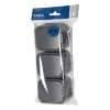 Povrchová trojitá zásuvka 3x2P+E, striekajúca s krytom B2, IP54, NT-316 B2, sivá