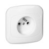 Zapustená jednoduchá zásuvka 2P+E, 16A, 250V, ATUT, biela