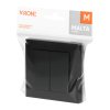 Zapustený dvojtlačidlový vypínač Malta 10A, 250V, WP-2M, matná čierna
