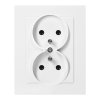 Zapustená dvojzásuvka 2x2P+E Malta 16A, 250V, PT-6M, biela