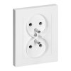 Zapustená dvojzásuvka 2x2P+E Malta 16A, 250V, PT-6M, biela