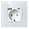 Schuko zásuvka s USB O-OR-AE-13308-GS-/W