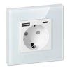 Schuko zásuvka s USB O-OR-AE-13308-GS-/W