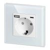 Schuko zásuvka s USB O-OR-AE-13308-GS-/W