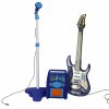 Elektrická rocková gitara so zosilňovačom a mikrofónom pre deti, modrá
