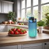 Fľaša na vodu športová fľaša s náustkom BPA FREE 600ml modro-zelená