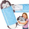 Spiwor do spania dla dzieci turystyczny poduszka 2w1 135x50cm niebieski 175694