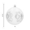 Nerozbitné matné vianočné gule na stromček 10 cm 4 ks bielo-strieborné S-CA1429