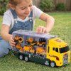 Transporter truck TIR launcher + kovové autá stavebné stroje