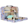 Domek w walizce hotel spa dla zwierzat drewniane mebelki figurki 177553