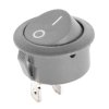 Kolískový prepínač okrúhly R5 0-1 sivý 6A/250V LX3049S