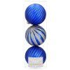 Nerozbitné vianočné gule na stromček 15 cm 3 ks modro-biele S-CA1366