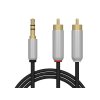 Audio kábel 3.5mm na 2xRCA 1,5m kovový