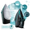 Parná žehlička 2600W Berdsen BD-331 keramický povrch práca vo vertikálnej polohe