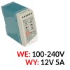 MDR-60-12 - Napájací zdroj 12V / 5A na DIN lištu - Mean Well