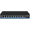 NX-S1100P-8F2G - Switch PoE 8+2, 1x HiPoE, Uplink 1000Mbps, 120W - NIXAR