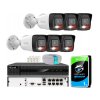 Súprava na monitorovanie IP 4Mpx 6 kamier IPCAM-B4-30DL, Hybrid Light, Rekordér 8ch s PoE, MD 2.0 - HiLook by Hikvision