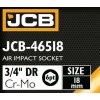 JCB Rázový nadstavec 3/4" 18mm 6-hranný Cr-Mo NÁSTAVEC na kľúče