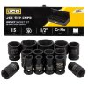 JCB Sada nárazových hlavíc 1/2" Cr-Mo 6-hranných 15 KS 10-32mm