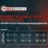 FORCEKRAFT Sada KĽÚČOV hlavicovo-kĺbových 6 KUSOV 8-22mm + KUFRÍK
