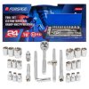 set of ratchet sockets extensions 24 el 1%252F2 case