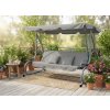 ZÁHRADNÁ HOJDAČKA 210 x 120 x 170 cm SIVÁ S FUNKCIOU LEŽADLA *9771