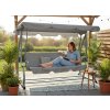ZÁHRADNÁ HOJDAČKA 210 x 120 x 170 cm SIVÁ S FUNKCIOU LEŽADLA *9771
