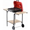 AMERICKÝ UHLÍKOVÝ GRIL S BOČNÝMI POLICAMI A KOLIESKAMI 97,5 x 49 x 82,5 CM *0155