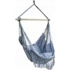 HAMAK - HOJDAČKA - BRAZÍLSKA HOJDAČKA VISIACE KRESLO BOHO 130 x 100 CM BÉŽOVÁ/SIVÁ *3200