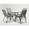 SÚPRAVA ZÁHRADNÉHO NÁBYTKU - 4 STOLIČKY + OKRÚHLY STÔL - SIVÁ *3514