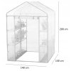 ZÁHRADNÝ SKLENÍK S POLICAMI BIELY 140 x 140 x 200 CM *5460