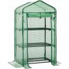 ZÁHRADNÝ SKLENÍK S TROMI POLIČKAMI ZELENÝ 69 x 49 x V125 CM *5245