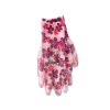 OCHRANNÉ RUKAVICE "7" PLETENÉ VZOR KVETY Z POLYESTERU POTIAHNUTÉ POLYURETÁNOM bal=12 ks *6935