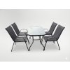 ZAHRADNÝ NÁBYTOK SET - STÔL 120 x 70 x 70 CM + 4 STOLIČKY 91 x 54 x 70 CM - ČIERNY *6629